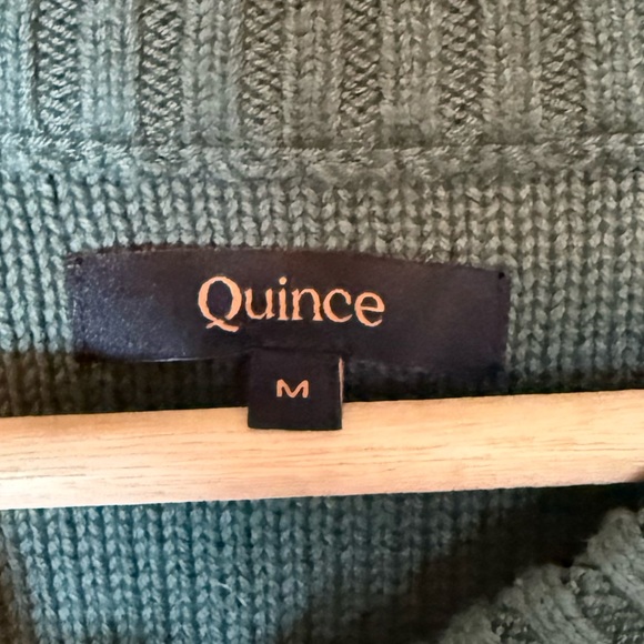 Quince Forest Green 100% Organic Cotton Cropped Cardigan Size Medium - Picture 4 of 5